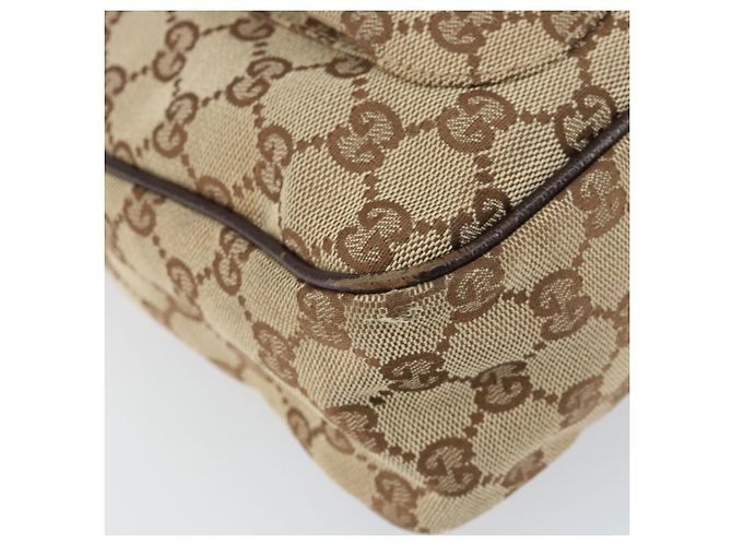 Borsa a Spalla GG Canvas Gucci Beige Argento 131211 Auth gh1532 - vista 15