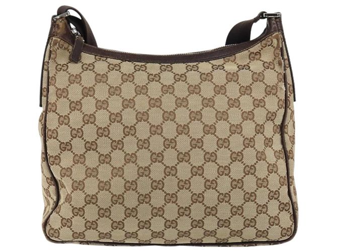 Borsa a Spalla GG Canvas Gucci Beige Argento 131211 Auth gh1532 - vista 2