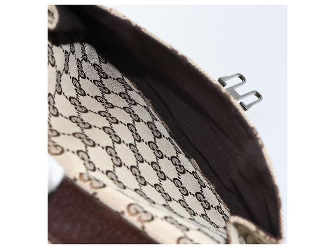 Borsa a Spalla GG Canvas Gucci Beige Argento 131211 Auth gh1532 - vista 25