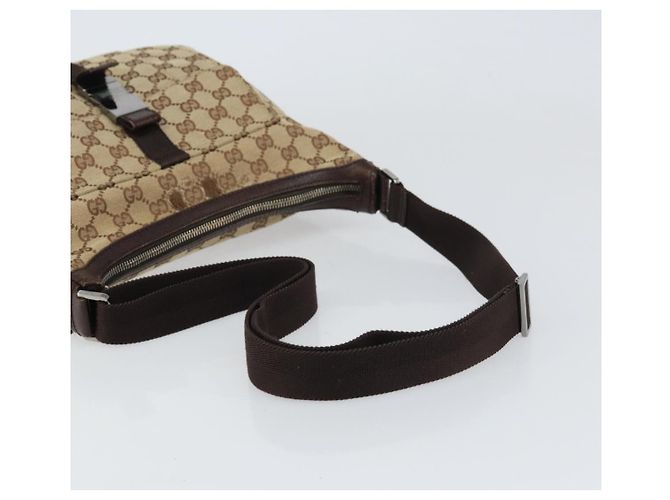 Borsa a Spalla GG Canvas Gucci Beige Argento 131211 Auth gh1532 - vista 7