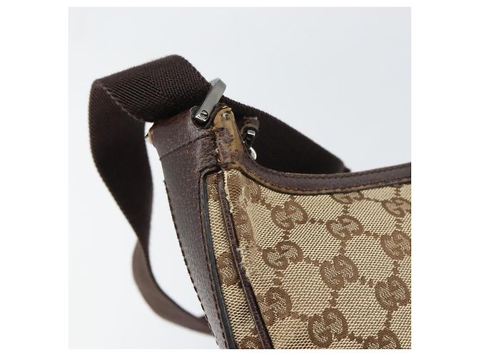 Borsa a Spalla GG Canvas Gucci Beige Argento 131211 Auth gh1532 - vista 9
