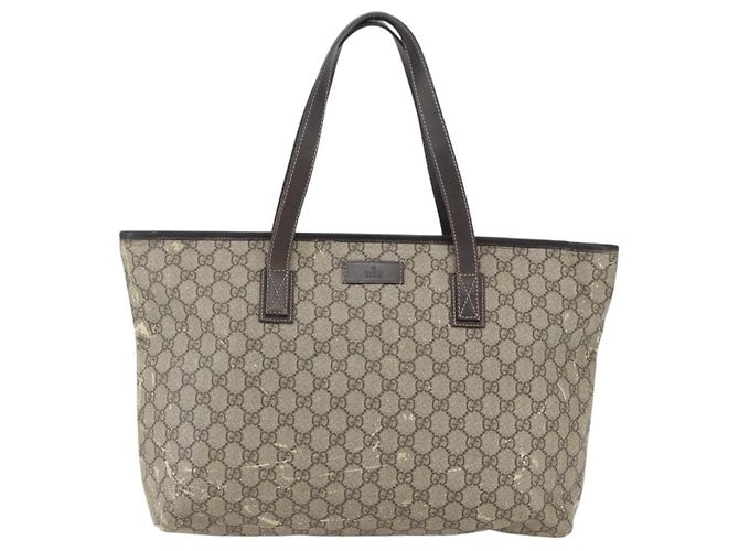 Gucci Borsa Tote GG Supreme in PVC beige 211137 Auth BA9292 - Ansicht 13