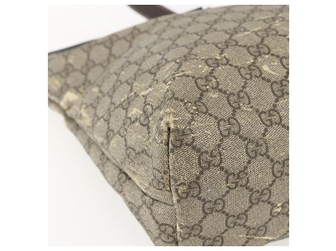 Gucci Borsa Tote GG Supreme in PVC beige 211137 Auth BA9292 - Ansicht 14
