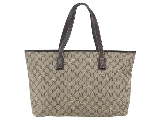 Gucci Borsa Tote GG Supreme in PVC beige 211137 Auth BA9292 - Ansicht 2