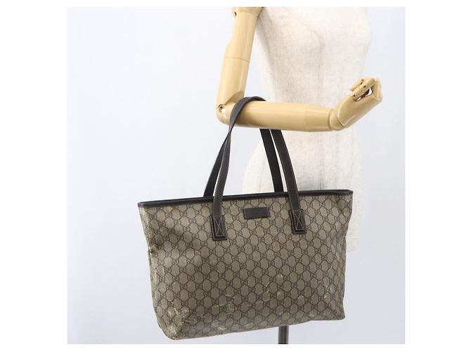 Gucci Borsa Tote GG Supreme in PVC beige 211137 Auth BA9292 - Ansicht 22