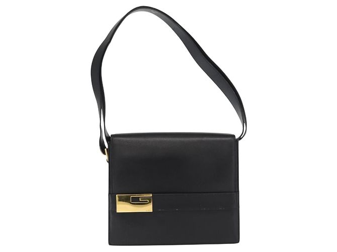 Borsa a Spalla in Pelle Nera e Oro GUCCI 001 1274 1912 Auth ti3593 Nero D'oro - vista 13