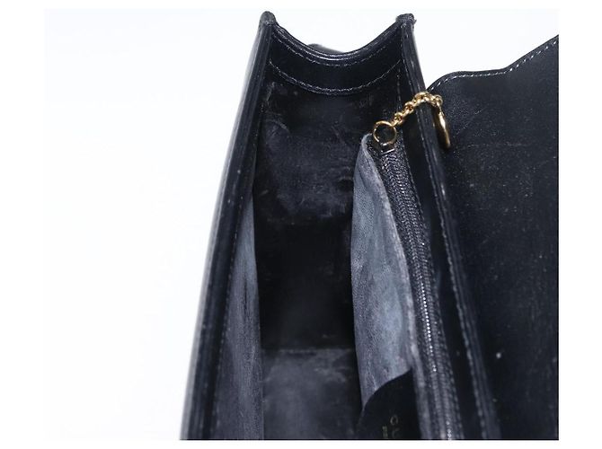 Borsa a Spalla in Pelle Nera e Oro GUCCI 001 1274 1912 Auth ti3593 Nero D'oro - vista 21