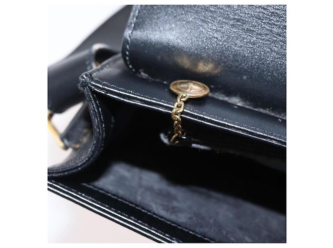 Borsa a Spalla in Pelle Nera e Oro GUCCI 001 1274 1912 Auth ti3593 Nero D'oro - vista 22