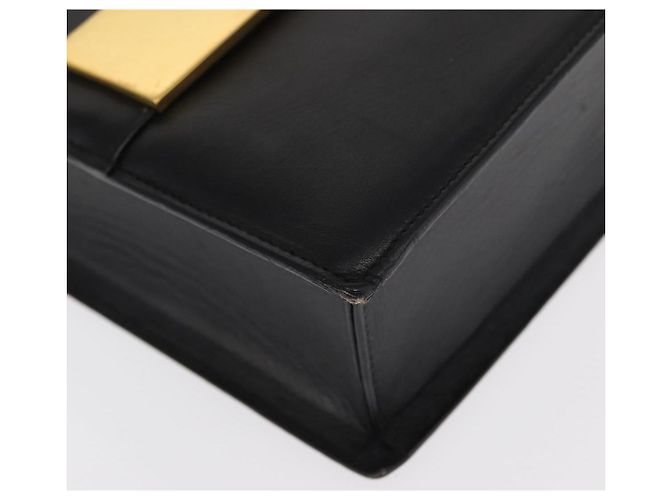 Borsa a Spalla in Pelle Nera e Oro GUCCI 001 1274 1912 Auth ti3593 Nero D'oro - vista 9