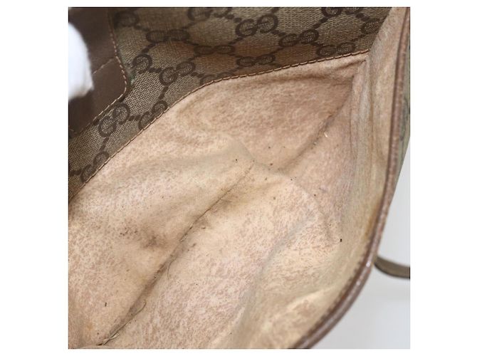 Gucci Borsa GG Supreme Web Sherry Line PVC Beige Oro 89 02 032 Auth 160476 D'oro - vista 11