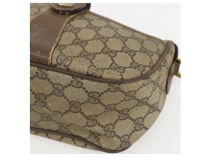 Gucci Borsa GG Supreme Web Sherry Line PVC Beige Oro 89 02 032 Auth 160476 D'oro - vista 14