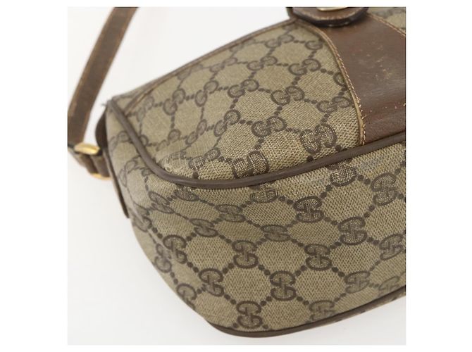 Gucci Borsa GG Supreme Web Sherry Line PVC Beige Oro 89 02 032 Auth 160476 D'oro - vista 15