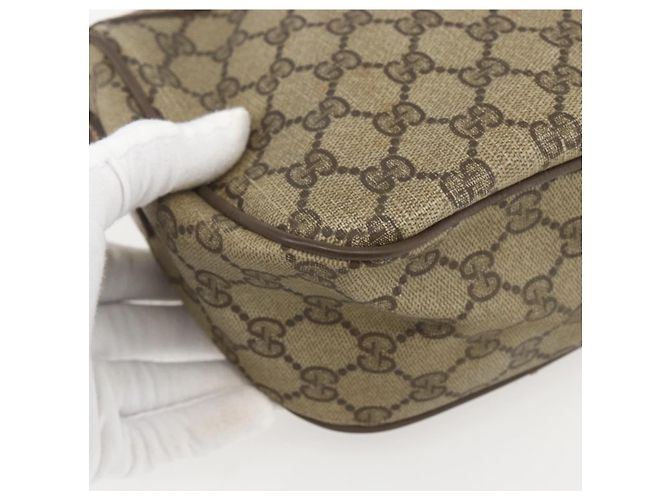 Gucci Borsa GG Supreme Web Sherry Line PVC Beige Oro 89 02 032 Auth 160476 D'oro - vista 17
