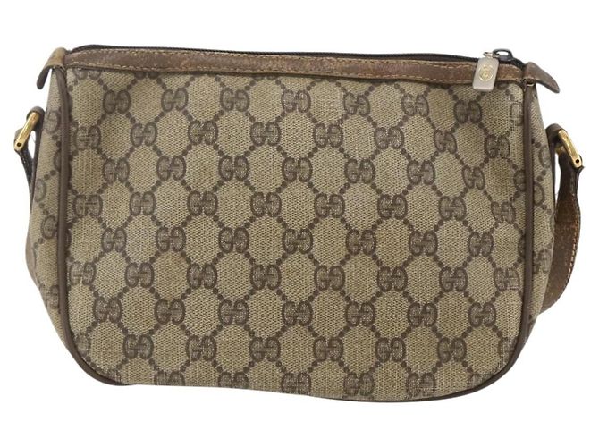 Gucci Borsa GG Supreme Web Sherry Line PVC Beige Oro 89 02 032 Auth 160476 D'oro - vista 2