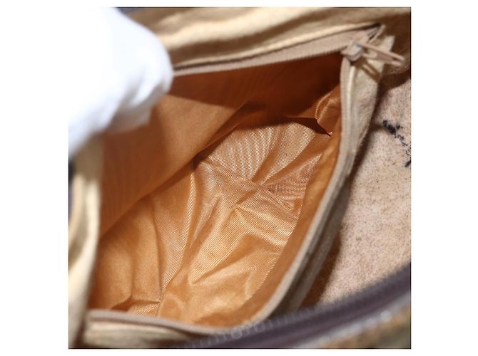 Gucci Borsa GG Supreme Web Sherry Line PVC Beige Oro 89 02 032 Auth 160476 D'oro - vista 21