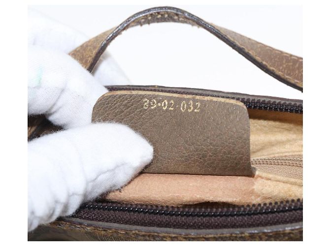 Gucci Borsa GG Supreme Web Sherry Line PVC Beige Oro 89 02 032 Auth 160476 D'oro - vista 22