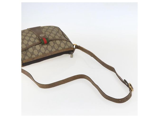 Gucci Borsa GG Supreme Web Sherry Line PVC Beige Oro 89 02 032 Auth 160476 D'oro - vista 7