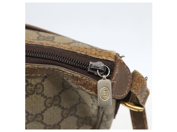 Gucci Borsa GG Supreme Web Sherry Line PVC Beige Oro 89 02 032 Auth 160476 D'oro - vista 9