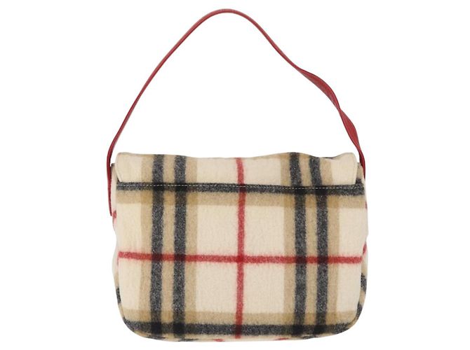 Autre Marque Borsa a Spalla Burberrys Nova Check in Lana Beige Argento Autentica 161279V - vista 2