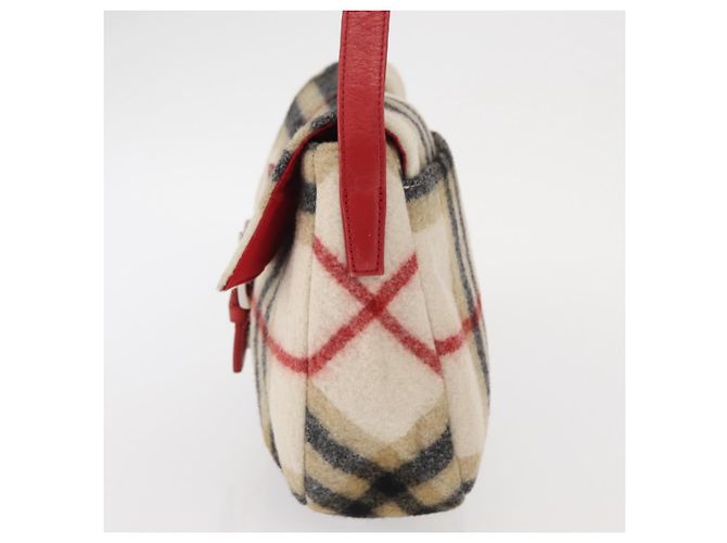 Autre Marque Borsa a Spalla Burberrys Nova Check in Lana Beige Argento Autentica 161279V - vista 3