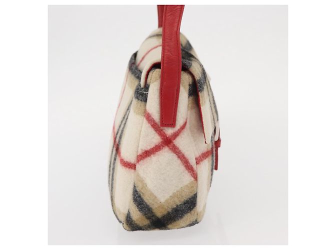 Autre Marque Borsa a Spalla Burberrys Nova Check in Lana Beige Argento Autentica 161279V - vista 4