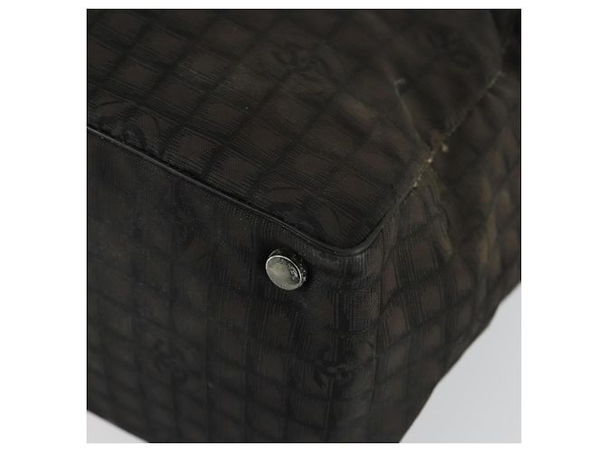 CHANEL Nuova Borsa Tote da Viaggio Nylon 2in1 Marrone Argento CC Auth bs31911 - vista 10