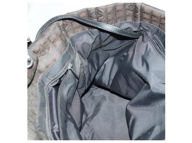 CHANEL Nuova Borsa Tote da Viaggio Nylon 2in1 Marrone Argento CC Auth bs31911 - vista 18