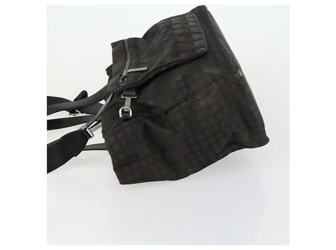 CHANEL Nuova Borsa Tote da Viaggio Nylon 2in1 Marrone Argento CC Auth bs31911 - vista 3