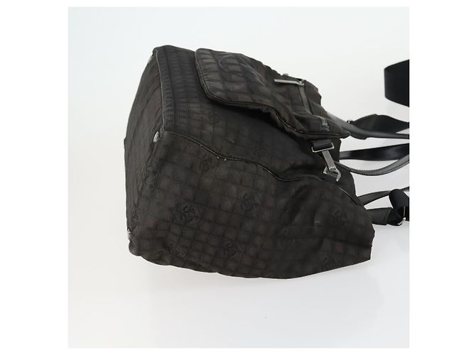 CHANEL Nuova Borsa Tote da Viaggio Nylon 2in1 Marrone Argento CC Auth bs31911 - vista 4