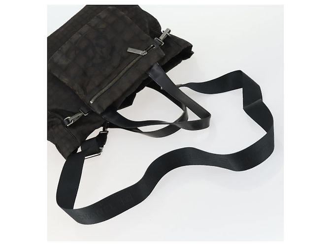 CHANEL Nuova Borsa Tote da Viaggio Nylon 2in1 Marrone Argento CC Auth bs31911 - vista 6