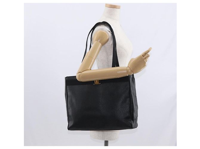 Borsa Tote Vala in pelle nera e oro Salvatore Ferragamo Auth gh1481 Nero D'oro - vista 21