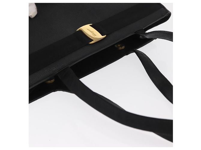 Borsa Tote Vala in pelle nera e oro Salvatore Ferragamo Auth gh1481 Nero D'oro - vista 6