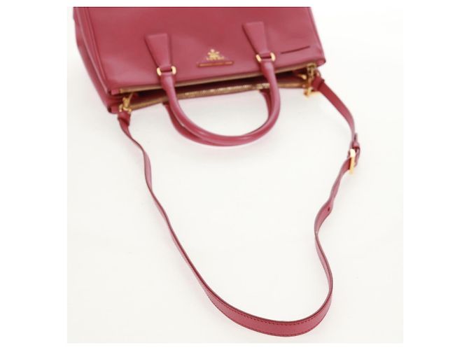 Saffiano PRADA Galleria Borsa a Mano in Pelle Safiano 2 in 1 Rosa Oro Auth 159946 D'oro - vista 10
