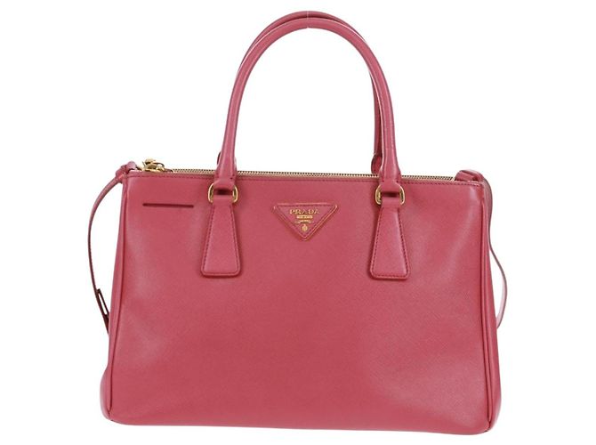 Saffiano PRADA Galleria Borsa a Mano in Pelle Safiano 2 in 1 Rosa Oro Auth 159946 D'oro - vista 13