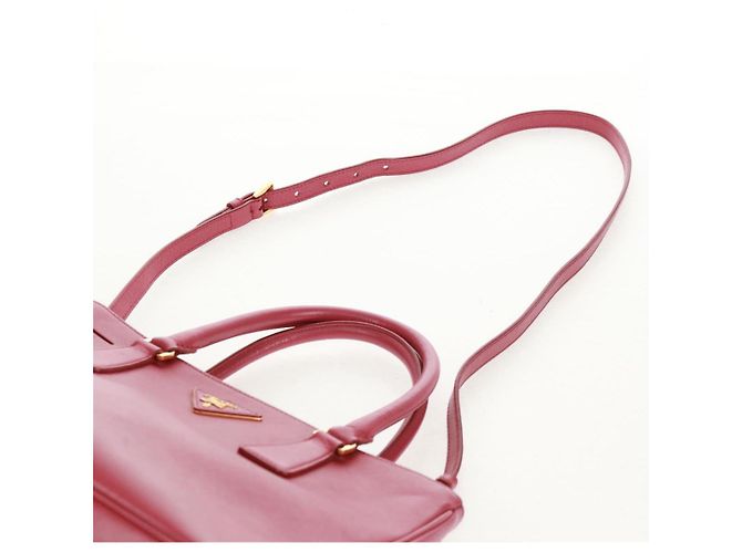 Saffiano PRADA Galleria Borsa a Mano in Pelle Safiano 2 in 1 Rosa Oro Auth 159946 D'oro - vista 16