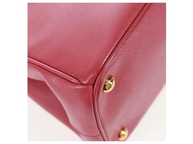 Saffiano PRADA Galleria Borsa a Mano in Pelle Safiano 2 in 1 Rosa Oro Auth 159946 D'oro - vista 17