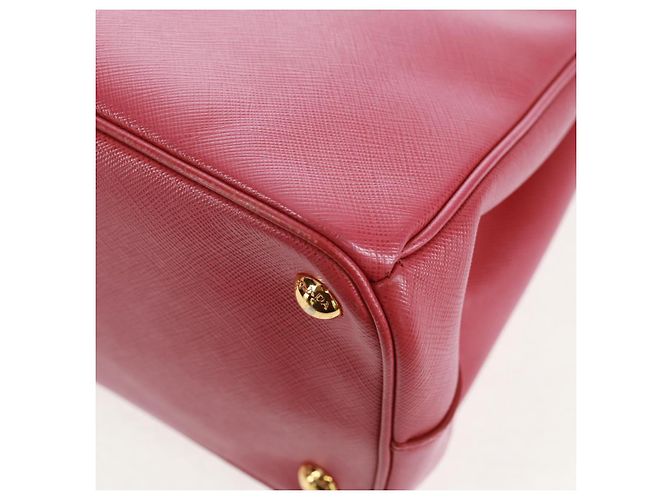Saffiano PRADA Galleria Borsa a Mano in Pelle Safiano 2 in 1 Rosa Oro Auth 159946 D'oro - vista 20