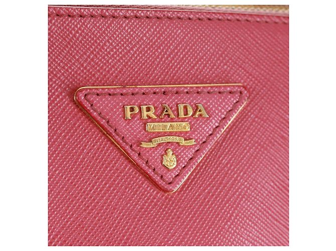 Saffiano PRADA Galleria Borsa a Mano in Pelle Safiano 2 in 1 Rosa Oro Auth 159946 D'oro - vista 21