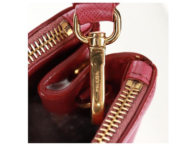 Saffiano PRADA Galleria Borsa a Mano in Pelle Safiano 2 in 1 Rosa Oro Auth 159946 D'oro - vista 22