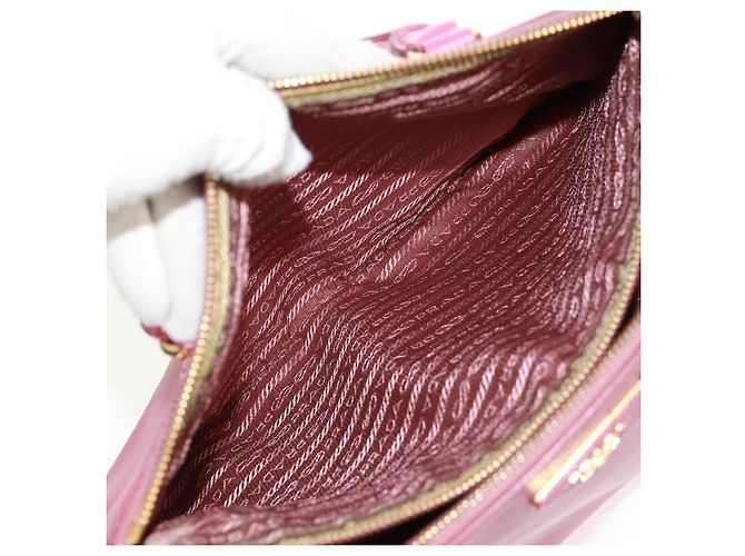 Saffiano PRADA Galleria Borsa a Mano in Pelle Safiano 2 in 1 Rosa Oro Auth 159946 D'oro - vista 27
