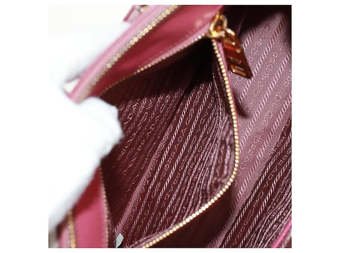 Saffiano PRADA Galleria Borsa a Mano in Pelle Safiano 2 in 1 Rosa Oro Auth 159946 D'oro - vista 29
