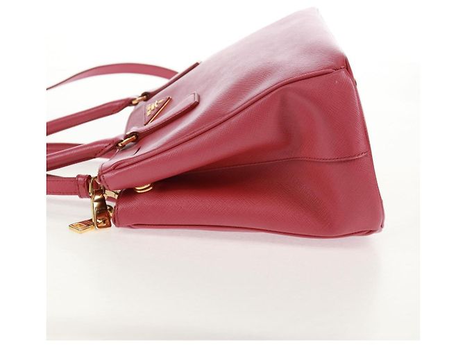 Saffiano PRADA Galleria Borsa a Mano in Pelle Safiano 2 in 1 Rosa Oro Auth 159946 D'oro - vista 3