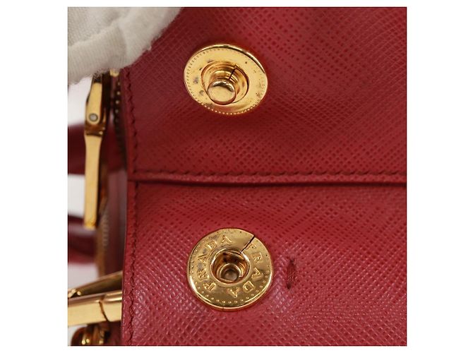 Saffiano PRADA Galleria Borsa a Mano in Pelle Safiano 2 in 1 Rosa Oro Auth 159946 D'oro - vista 4