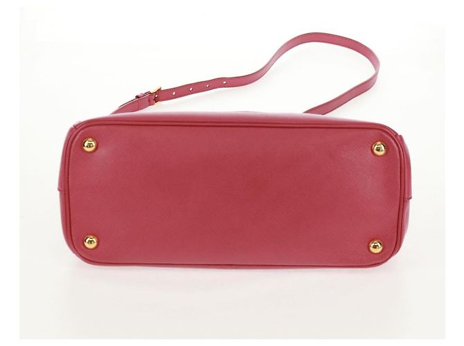 Saffiano PRADA Galleria Borsa a Mano in Pelle Safiano 2 in 1 Rosa Oro Auth 159946 D'oro - vista 7