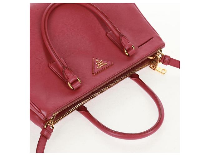 Saffiano PRADA Galleria Borsa a Mano in Pelle Safiano 2 in 1 Rosa Oro Auth 159946 D'oro - vista 8