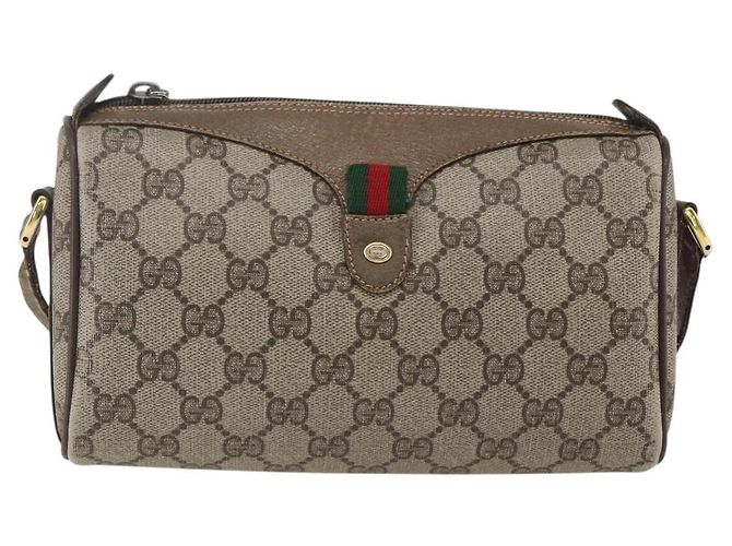 Borsa Sherry Line GG Supreme Web di GUCCI in PVC beige e oro 89 02 018 Auth 159003 D'oro - vista 13