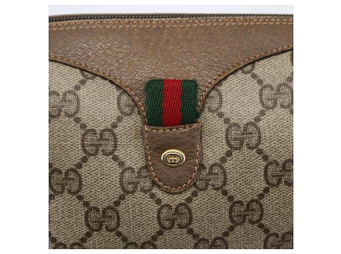 Borsa Sherry Line GG Supreme Web di GUCCI in PVC beige e oro 89 02 018 Auth 159003 D'oro - vista 18