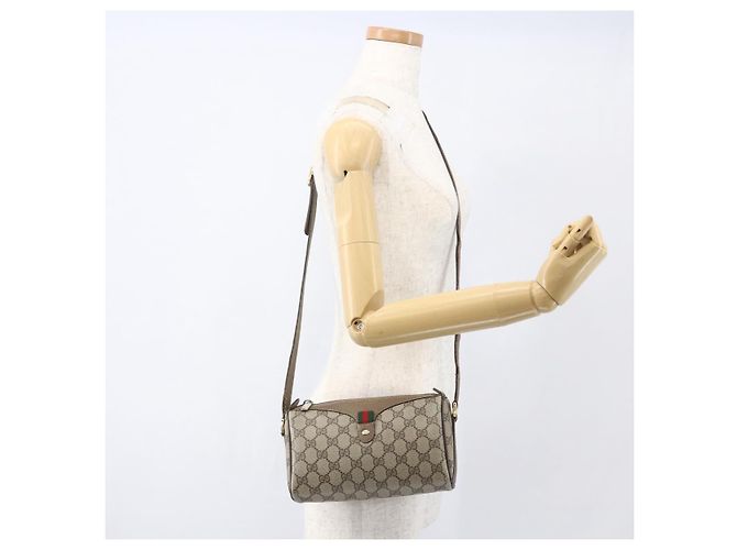 Borsa Sherry Line GG Supreme Web di GUCCI in PVC beige e oro 89 02 018 Auth 159003 D'oro - vista 23