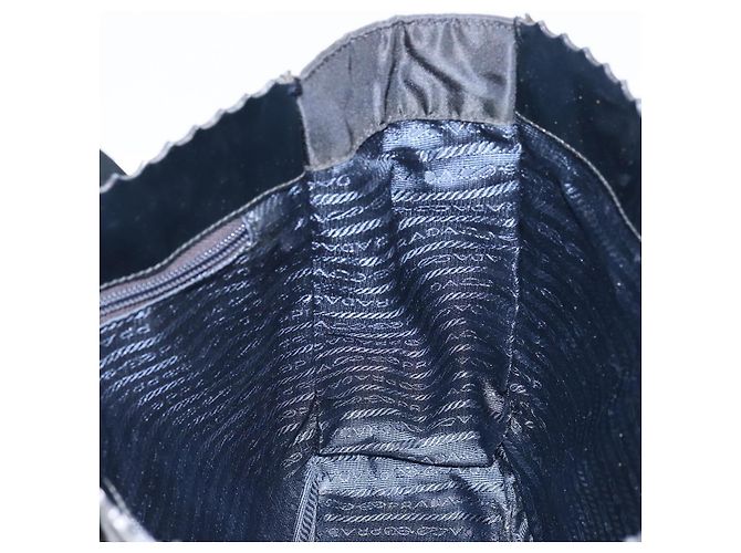 PRADA Handtasche Emaille Schwarz Silber Auth 160525 - Ansicht 17