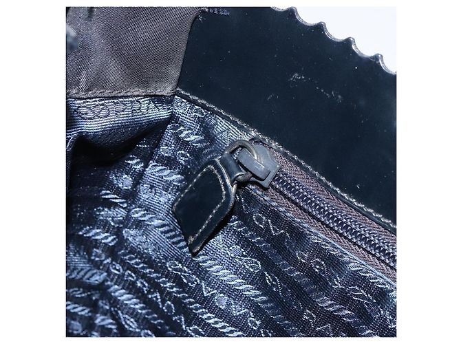 PRADA Handtasche Emaille Schwarz Silber Auth 160525 - Ansicht 19